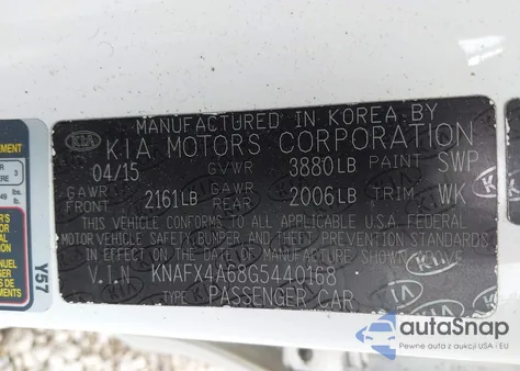 2016 Kia Forte Lx from USA, damaged, VIN KNAFX4A68G5440168
